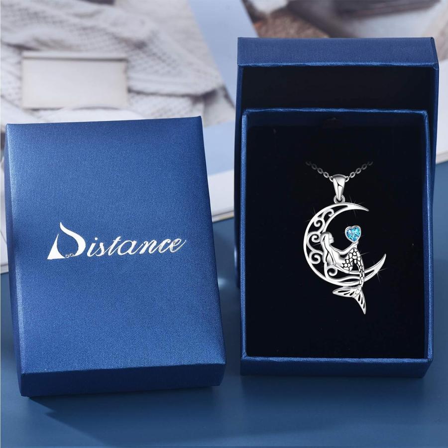 【並行輸入品】Distance 925スターリングシルバー クラシック シーマーメイド 三日月 ネックレス ペンダント バレンタインギフト ジュエリー