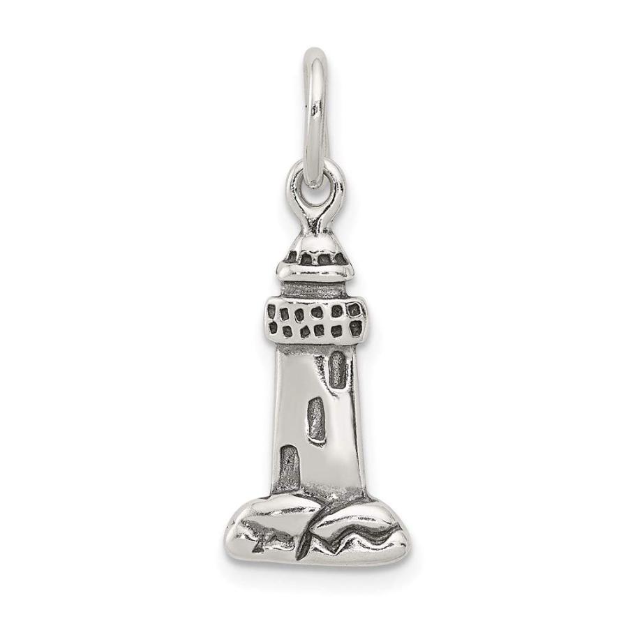 【並行輸入品】Sterling Silver Antiqued Lighthouse Charm 20mm 8mm style QC4930