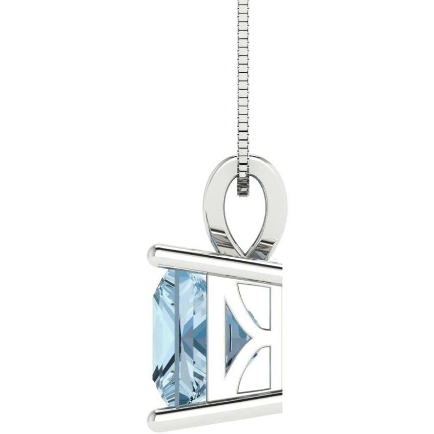 【並行輸入品】Clara Pucci 2.1 ct Princess Cut Genuine Natural Aquamarine Solitaire_2