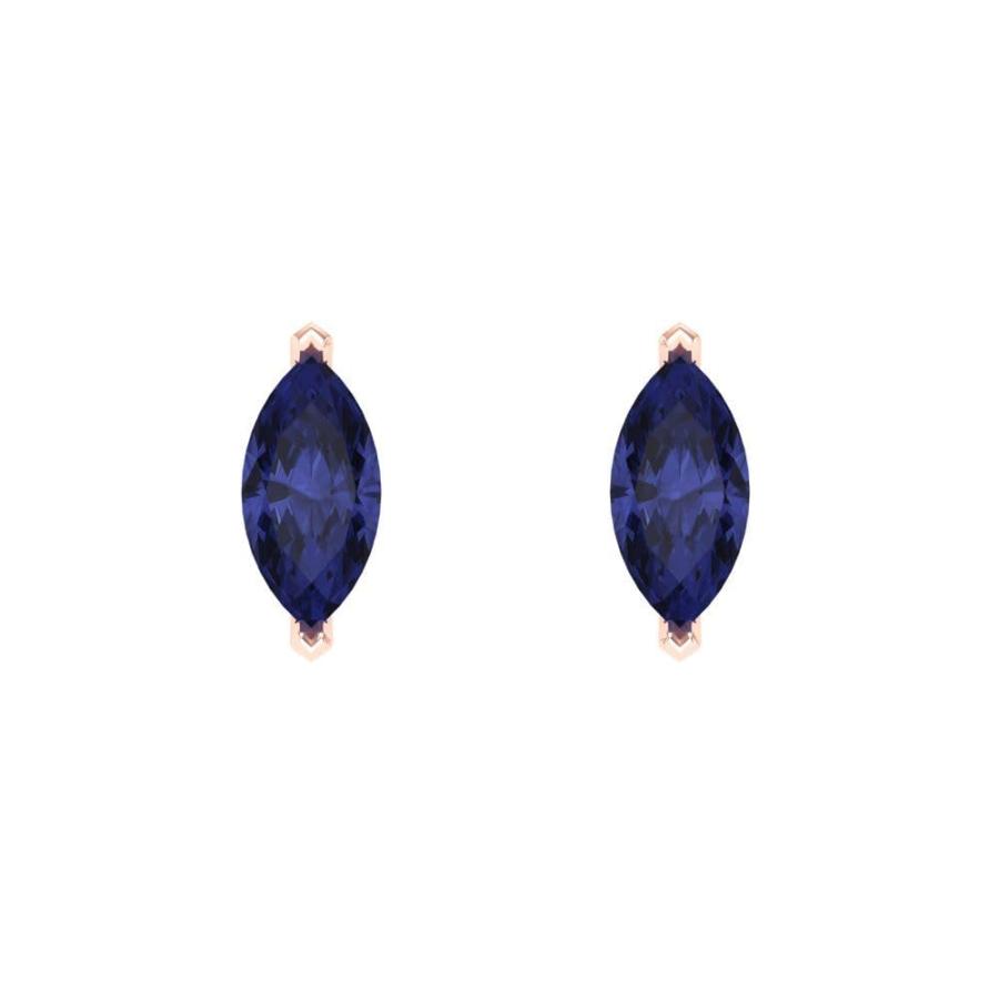 【並行輸入品】1.1ct Marquise Cut Solitaire Genuine Simulated Blue Tanzanite Pa_6