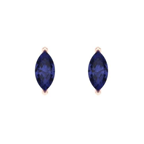 【並行輸入品】1.1ct Marquise Cut Solitaire Genuine Simulated Blue Tanzanite Pa_7