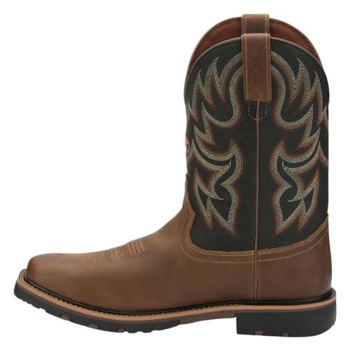 【並行輸入品】Justin Boots Mens Fireman Square Toe Casual Boots Mid Calf   Broの画像