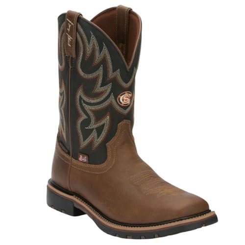 【並行輸入品】Justin Boots Mens Fireman Square Toe Casual Boots Mid Calf   Broの画像