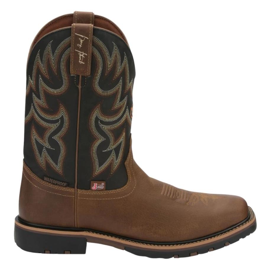 【並行輸入品】Justin Boots Mens Fireman Square Toe Casual Boots Mid Calf   Broの画像