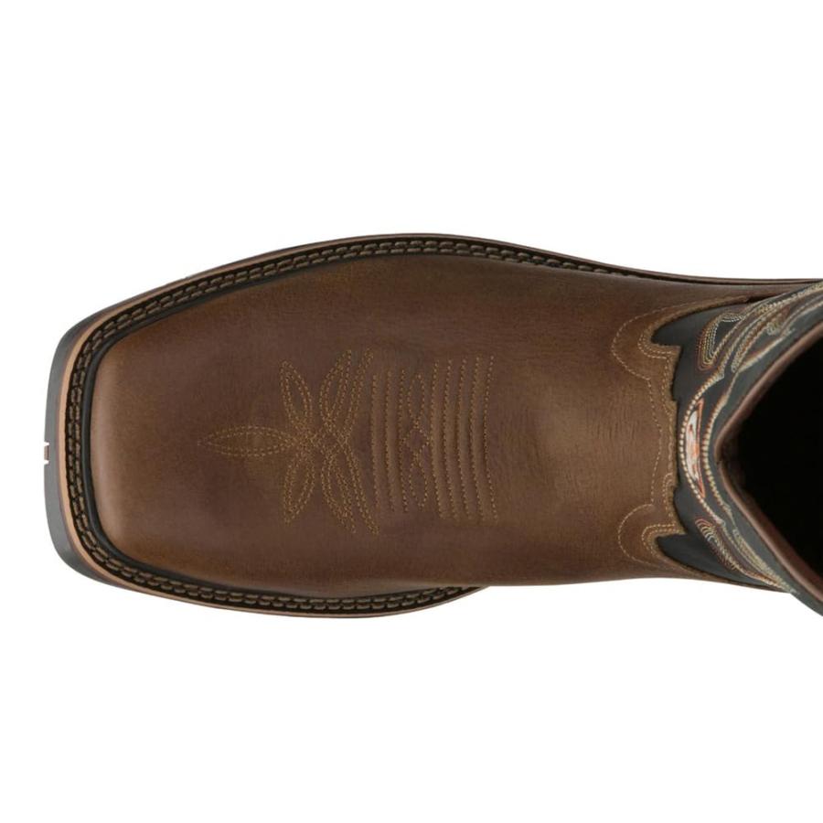 【並行輸入品】Justin Boots Mens Fireman Square Toe Casual Boots Mid Calf   Broの画像