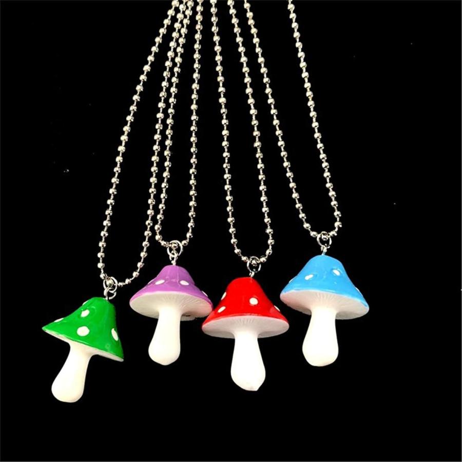 【並行輸入品】LoveAloe Mushroom Pendant Necklace Colorful Resin Cartoon Mushroom N_2