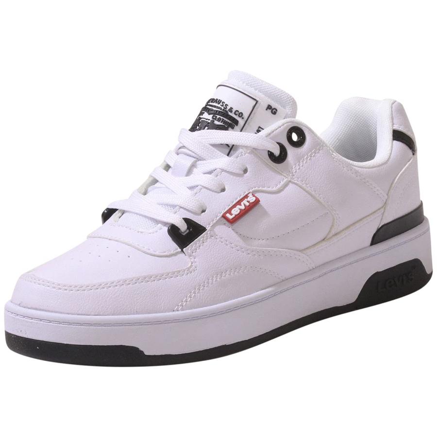 【並行輸入品】Levi's Mens 521 Mod Lo Pebbled UL Casual Sneaker Shoe, White/Blac