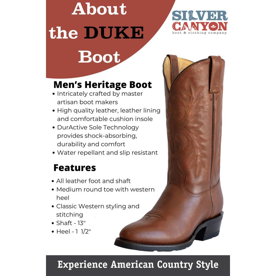 【並行輸入品】Mens Western Leather Cowboy Boots, Duke Heritage Round Toe by Siの画像