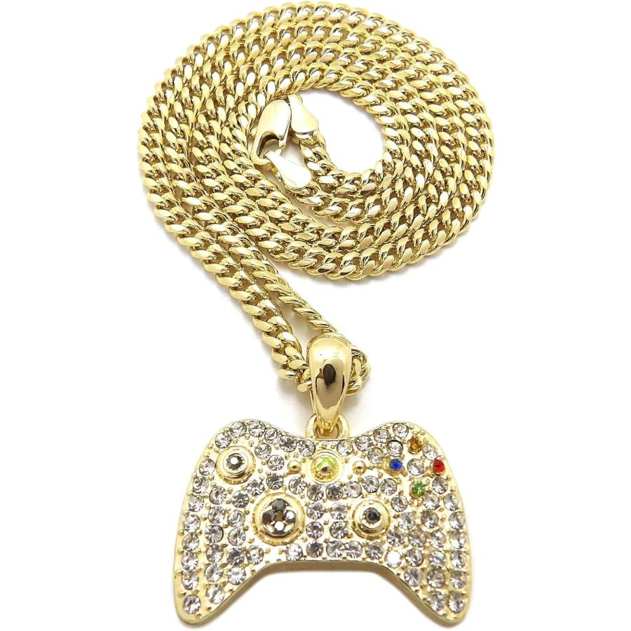 【並行輸入品】Iced Game Controller Pendant 18inch 20inch 24inch Box  Rope  Cuban C