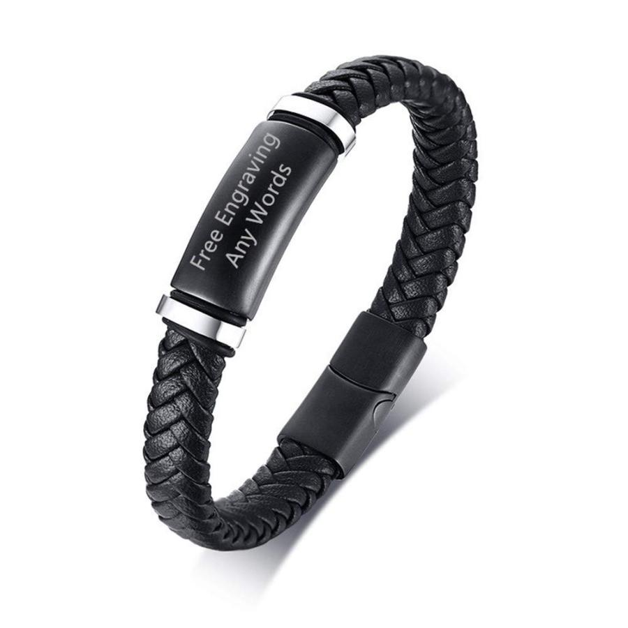 【並行輸入品】ZKXXJ Personalized W.W.J.D Bracelet for Men Women   Braided Leat