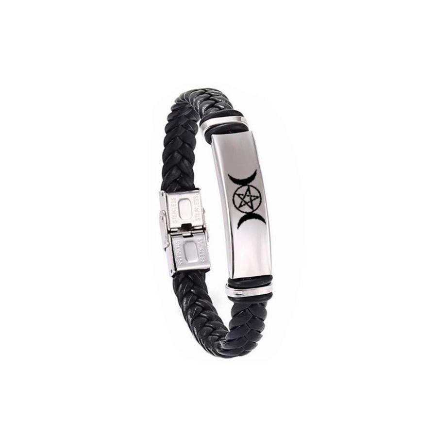 並行輸入品】ZKXXJ Triple Moon Goddess Pentagram Braided Leather
