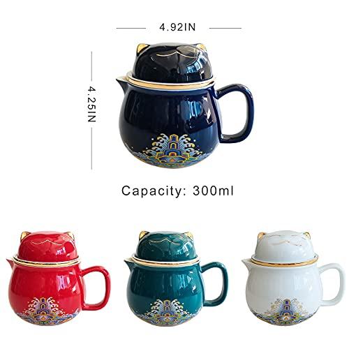 Portable Ceramic Tea Cup Set: Lucky Cat Porcelain Teapot Set wit 並行輸入品｜bestshop-d｜05