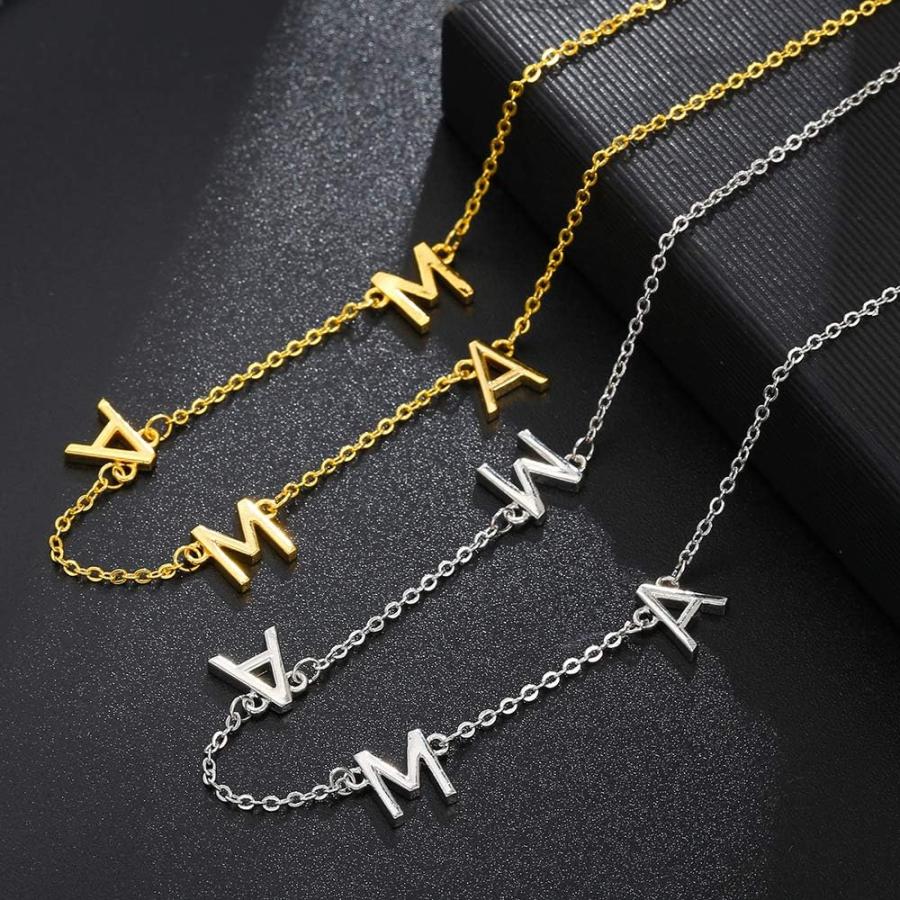 【並行輸入品】Dainty Mama ネックレス ゴールドシルバーチェーン ママ文字ペンダントネックレス 調節可能なママネックレス 母への誕生日ギフト_3