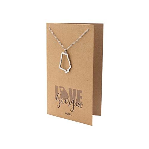 【並行輸入品】Quan Jewelry 州ネックレス ジョージア州地図 ペンダントチャーム インスピレーションネックレス 100%ハンドメイド_7