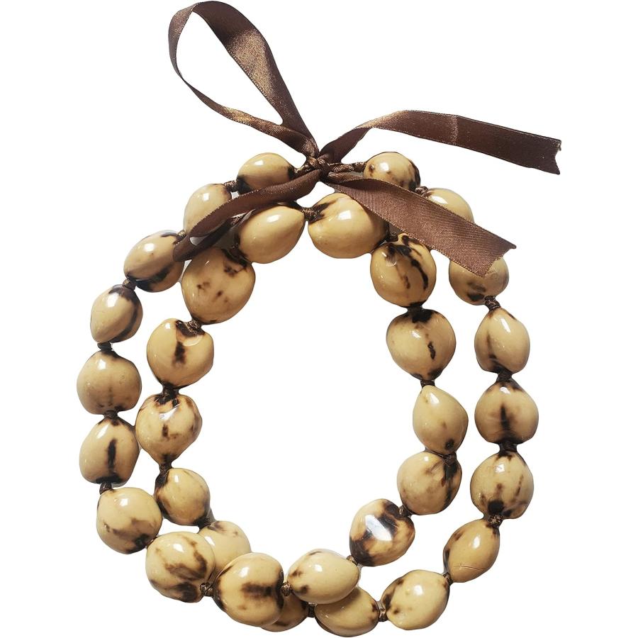 【並行輸入品】32inch Hawaii Wedding Kukui Nut Lei Basic Color Graduation Luau Hula