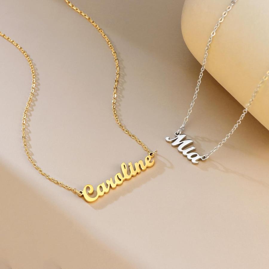 【並行輸入品】SANNYRA ネームネックレス パーソナライズ 18K リアルゴールドメッキ ネームプレートネックレス 女性へのギフトに 金属 ア_2