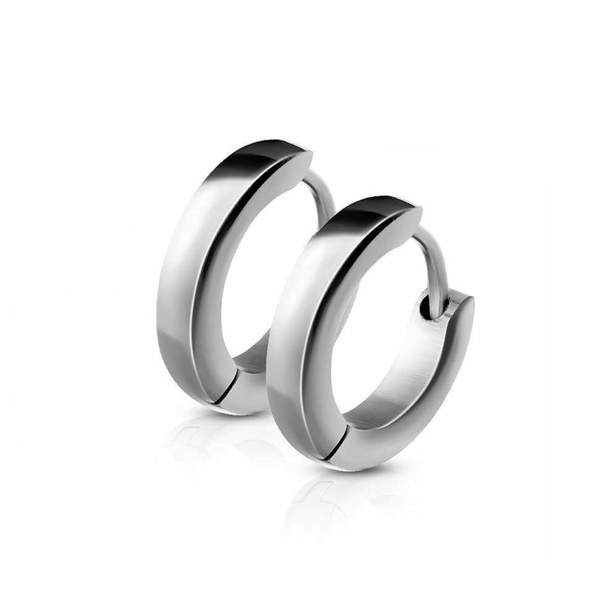 【並行輸入品】Stainless Steel Small Dome Hoop Earrings Pair 2.5 mm Wide 20 GA