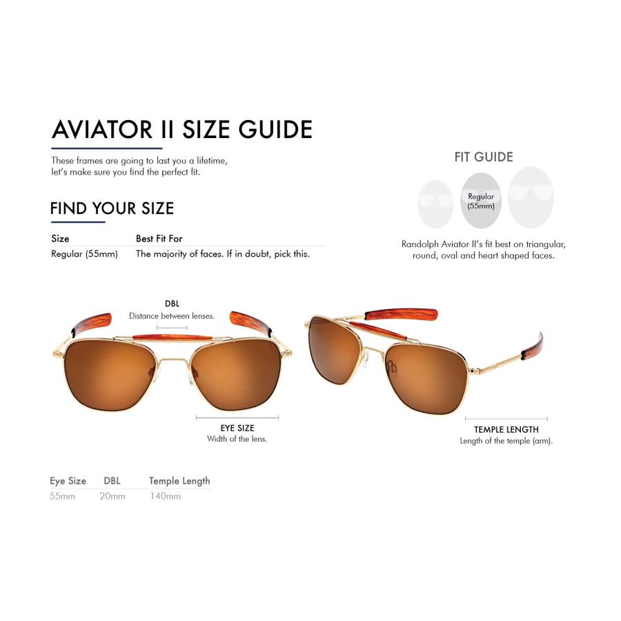 人気の定番アイテム Randolph USA | Navigator Aviator II Authentic Sunglasses for Men 並行輸入品