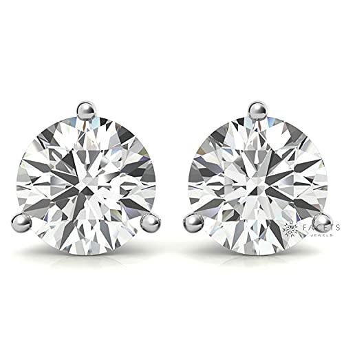 【並行輸入品】Facets Jewels Moissanite Stud Earings, 1ct DEF Color Brilliant Rの画像