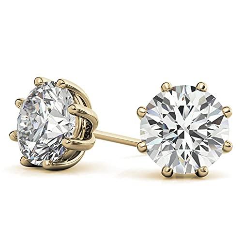【並行輸入品】Facets Jewels Moissanite Stud Earings, 2ct DEF Color Brilliant Rの画像
