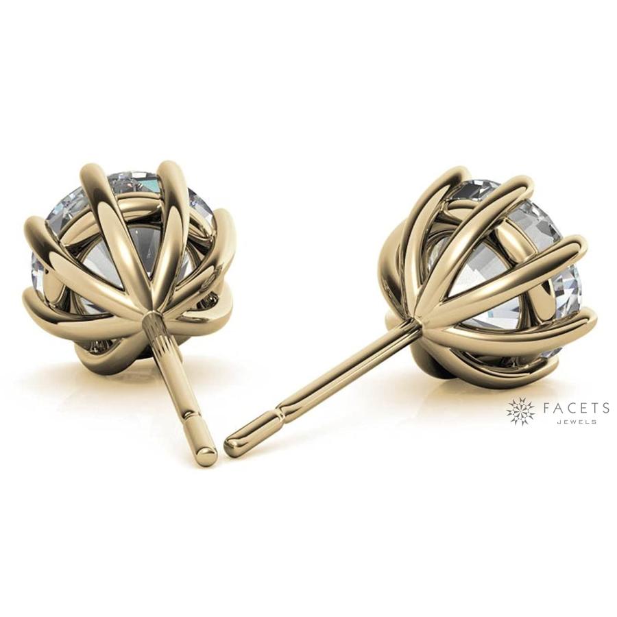 【並行輸入品】Facets Jewels Moissanite Stud Earings, 2ct DEF Color Brilliant Rの画像