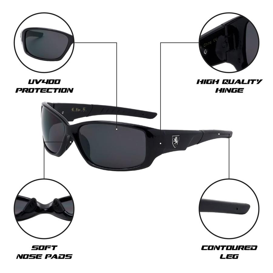 Khan Carburetor   Lightweight Men's Squared Sports Sunglasses UV 並行輸入品｜bestshop-d｜04