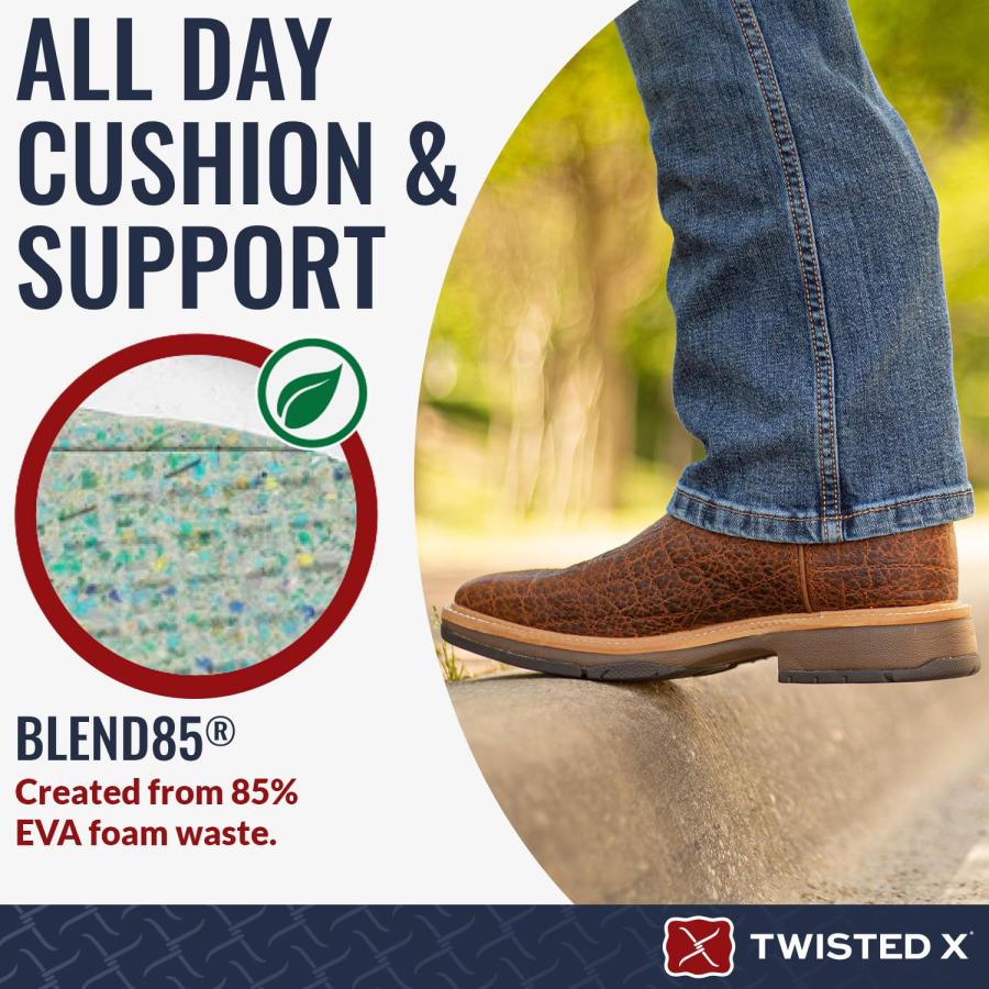 【並行輸入品】Twisted X メンズ 12インチ ウェスタンワークブーツ   カジュアルアンクルブーツ 特許取得済 CellStretchの画像