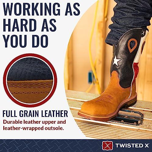 【並行輸入品】Twisted X メンズ ブラウン/テキサスフラッグ コンプトゥ EH 12インチブーツ, ライトブラウン&テキサスフラッグ ナの画像