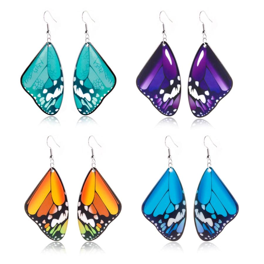 【並行輸入品】4 Pairs Cute Colorful Butterfly Wing Drop Dangle Earrings Set Un