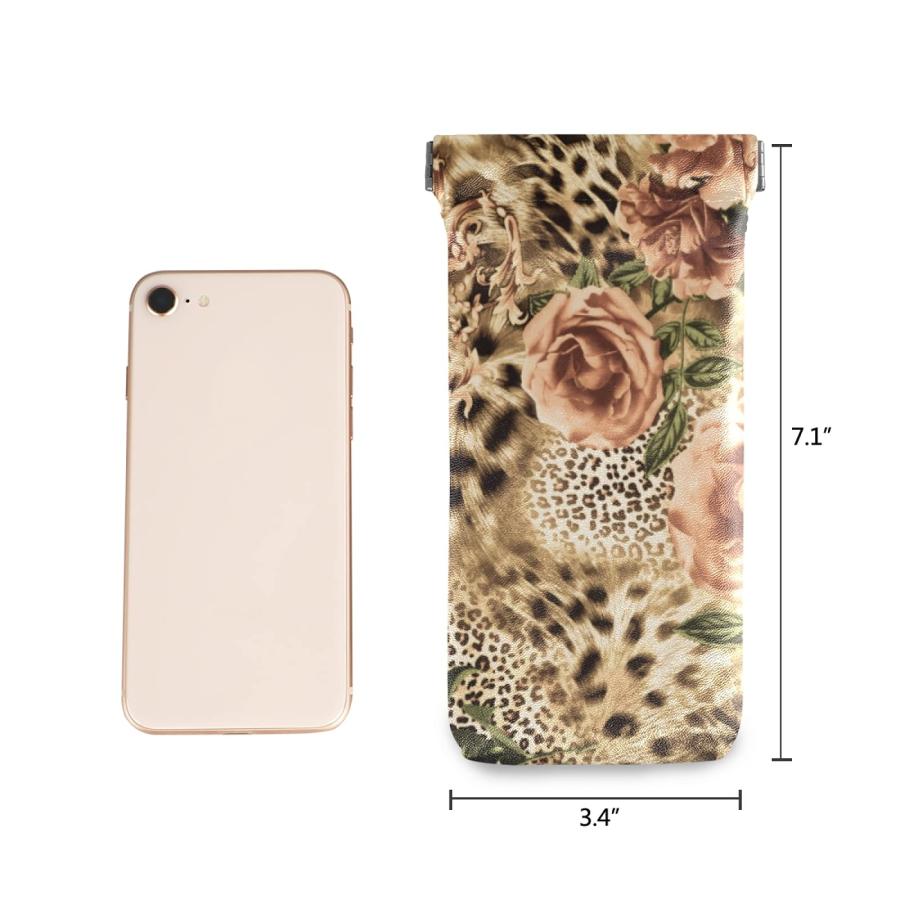 【並行輸入品】susiyo Leopard Print And Flowers Sunglasses Pouch Squeeze Top Poの画像