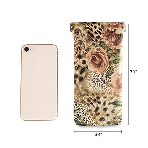 【並行輸入品】susiyo Leopard Print And Flowers Sunglasses Pouch Squeeze Top Poの画像
