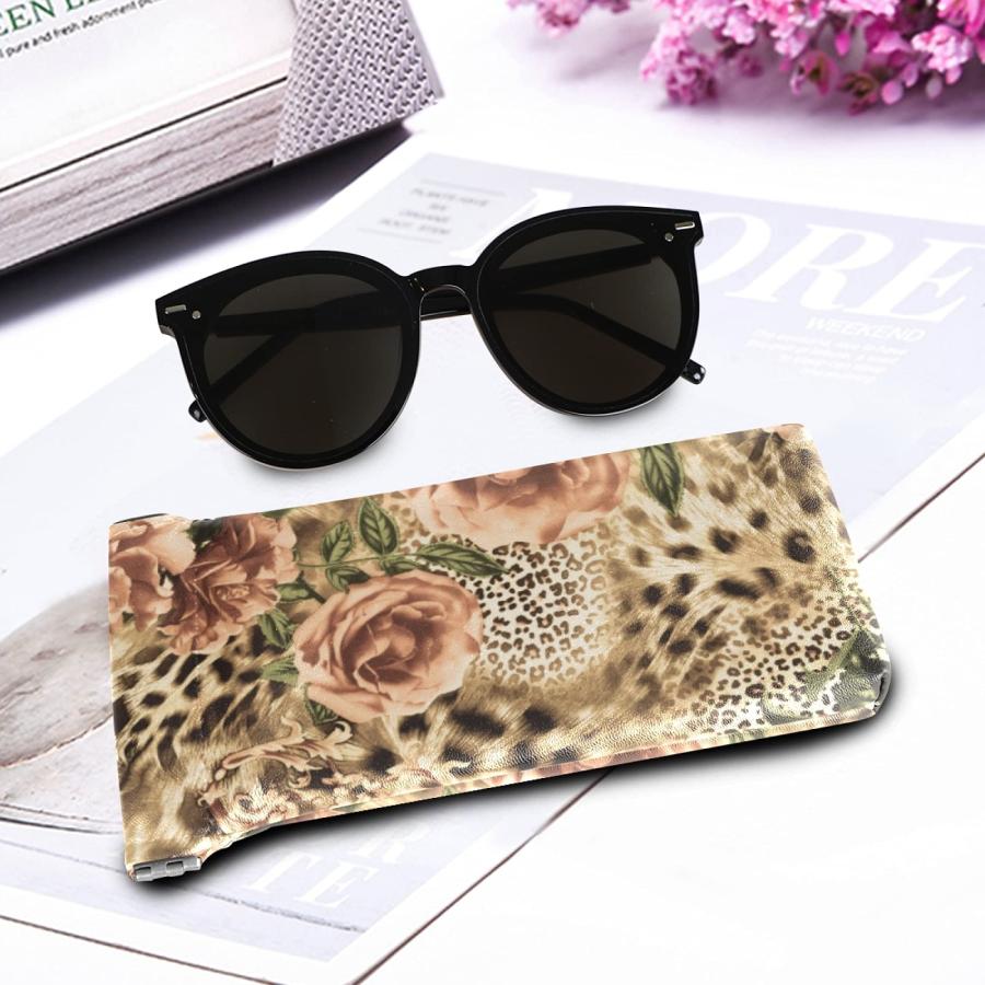 【並行輸入品】susiyo Leopard Print And Flowers Sunglasses Pouch Squeeze Top Poの画像