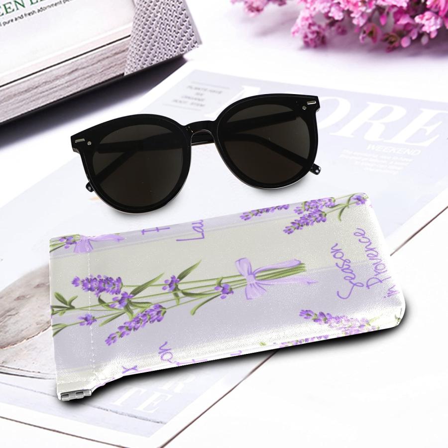 【並行輸入品】susiyo Chic Purple Lavender Flowers Sunglasses Pouch Squeeze Topの画像