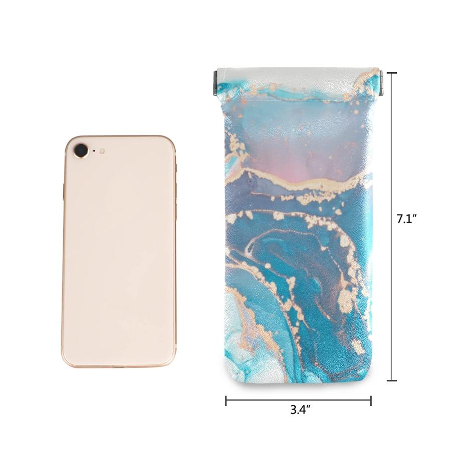 【並行輸入品】susiyo Abstract Blue Purple Marble Sunglasses Pouch Squeeze Topの画像