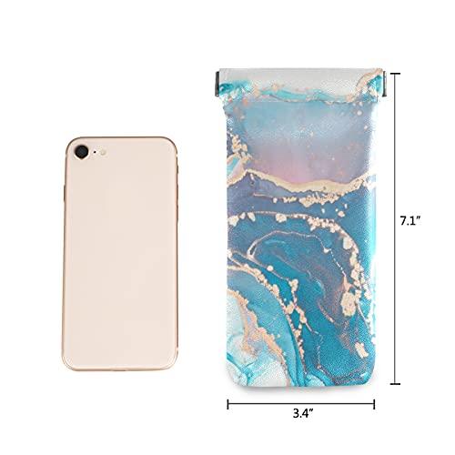 【並行輸入品】susiyo Abstract Blue Purple Marble Sunglasses Pouch Squeeze Topの画像