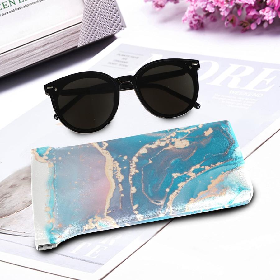 【並行輸入品】susiyo Abstract Blue Purple Marble Sunglasses Pouch Squeeze Topの画像