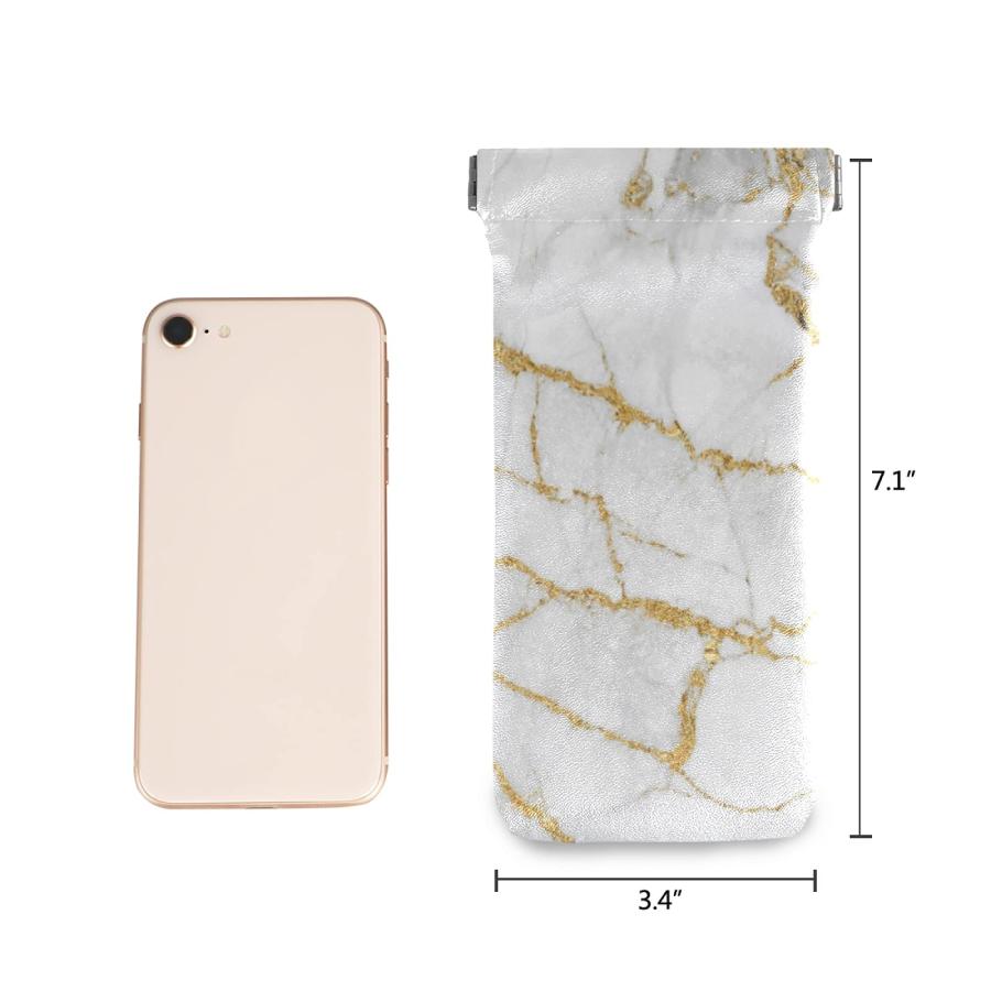 【並行輸入品】susiyo White Gold Marble Texture Sunglasses Pouch Squeeze Top Poの画像