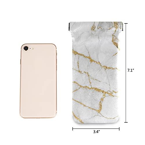 【並行輸入品】susiyo White Gold Marble Texture Sunglasses Pouch Squeeze Top Poの画像