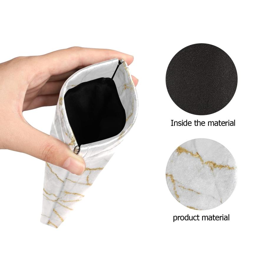 【並行輸入品】susiyo White Gold Marble Texture Sunglasses Pouch Squeeze Top Poの画像