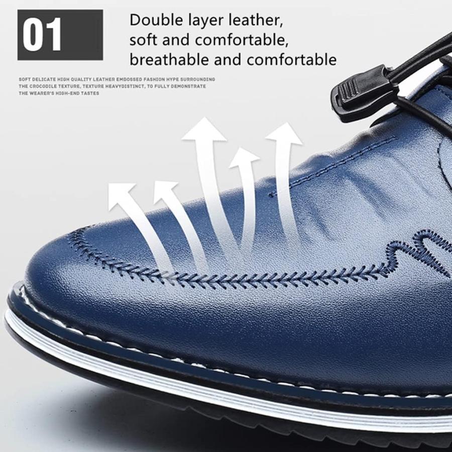 【並行輸入品】Veslesth Men Casual Luxury Sneakers Leather Loafers Comfort Walkingの画像