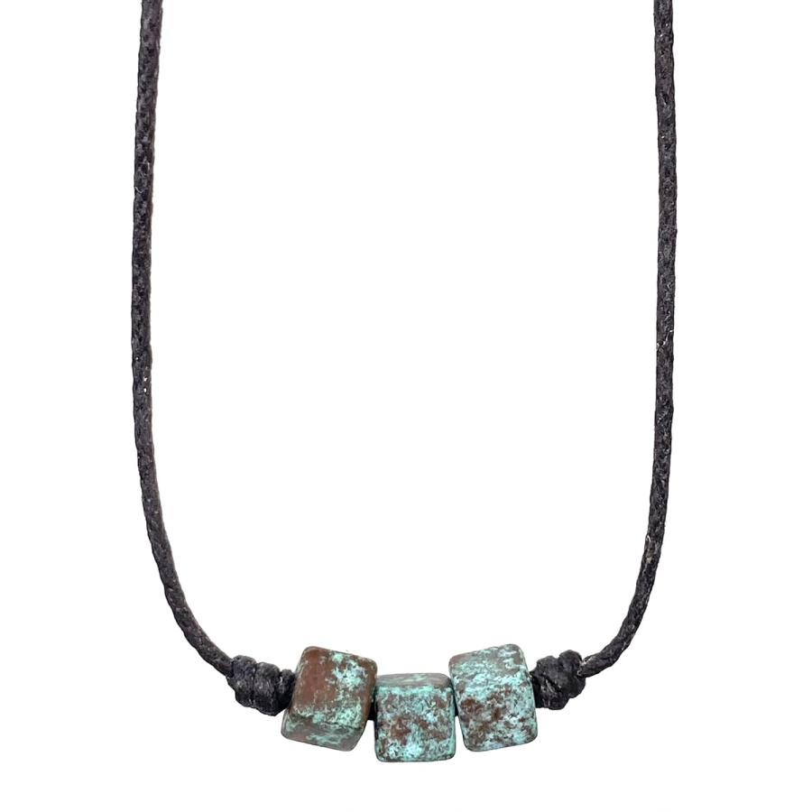 【並行輸入品】3 Square Tribal Necklace For Men - Mens Beaded Choker  Boho Jewelry