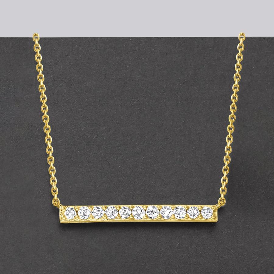 【並行輸入品】[Ross-Simons] レデイーズ 0.50 ct。 T.W.スターリング上の18ktのバーネックレス。 16インチ 金の画像