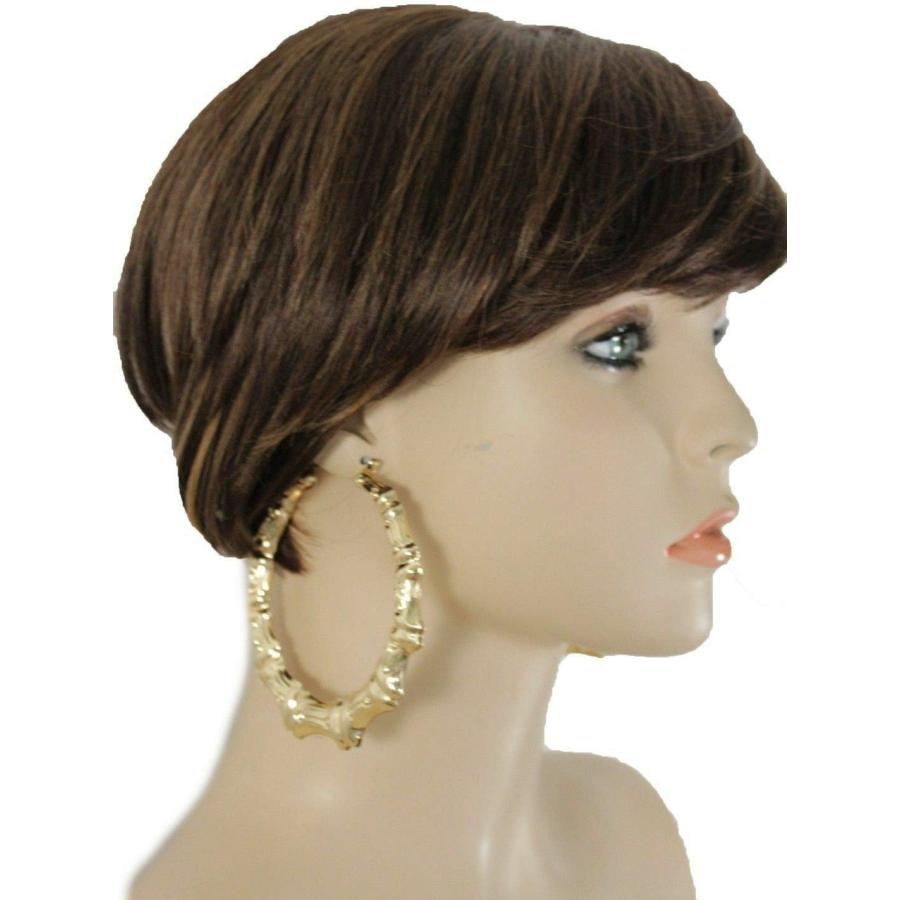 【並行輸入品】Hot Women Bamboo Earrings Gold Metal Hook Huge Hoop Hood Jewelry Sta_4