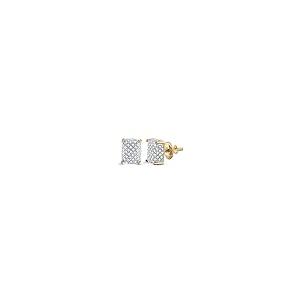 【並行輸入品】The Diamond Deal 10kt Yellow Gold Mens Round Diamond Cluster Earの画像