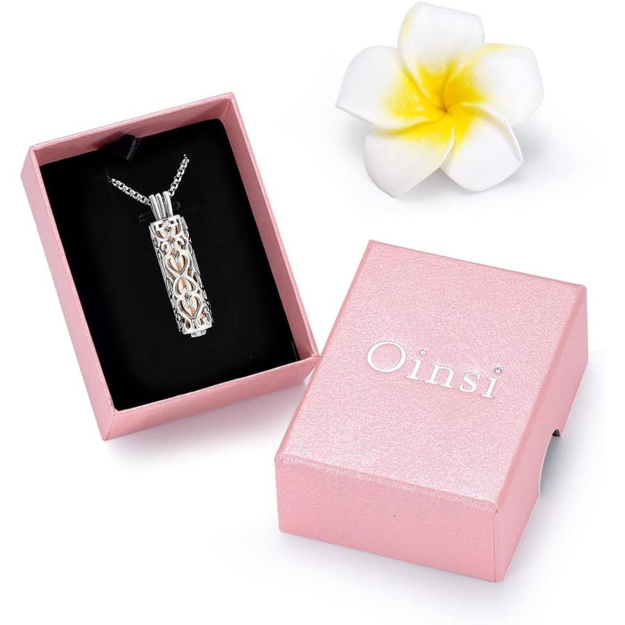 【並行輸入品】Oinsi Cremation Necklace for Ashes - Stainless Steel Cylinder Heart_2