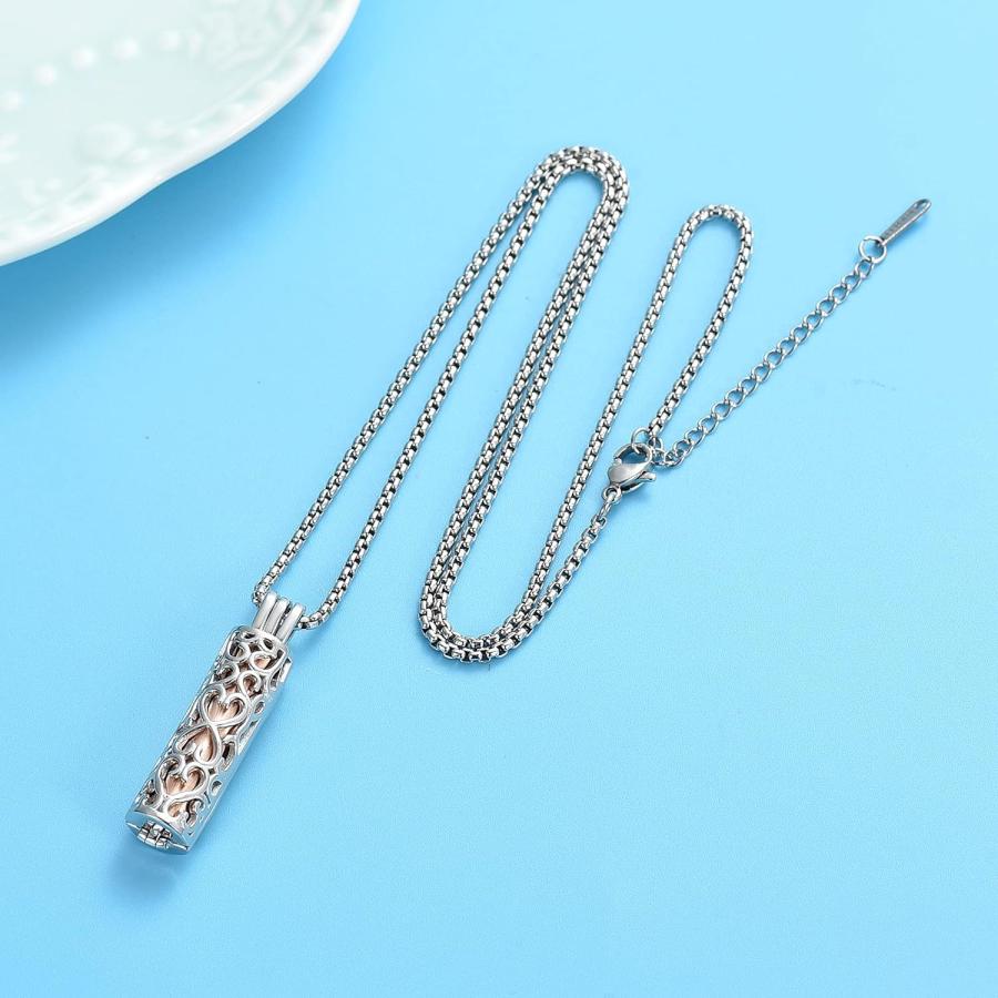 【並行輸入品】Oinsi Cremation Necklace for Ashes - Stainless Steel Cylinder Heart_6