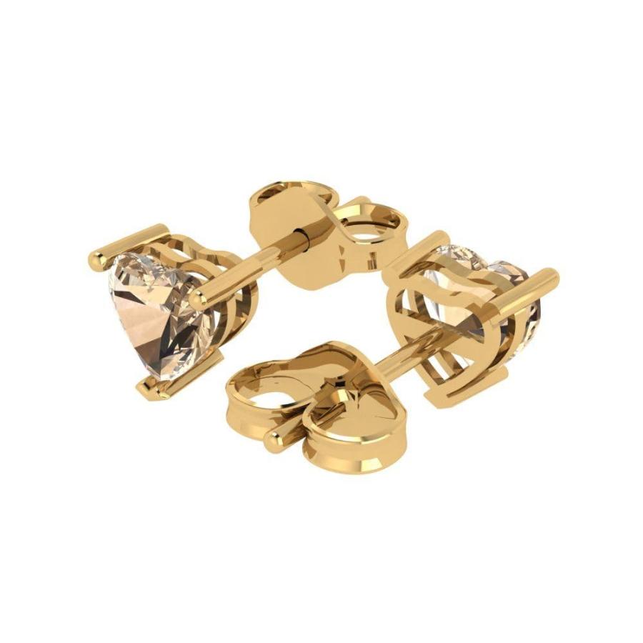【並行輸入品】1.50 ct Heart Cut Solitaire Genuine Yellow Moissanite Pair of De_3