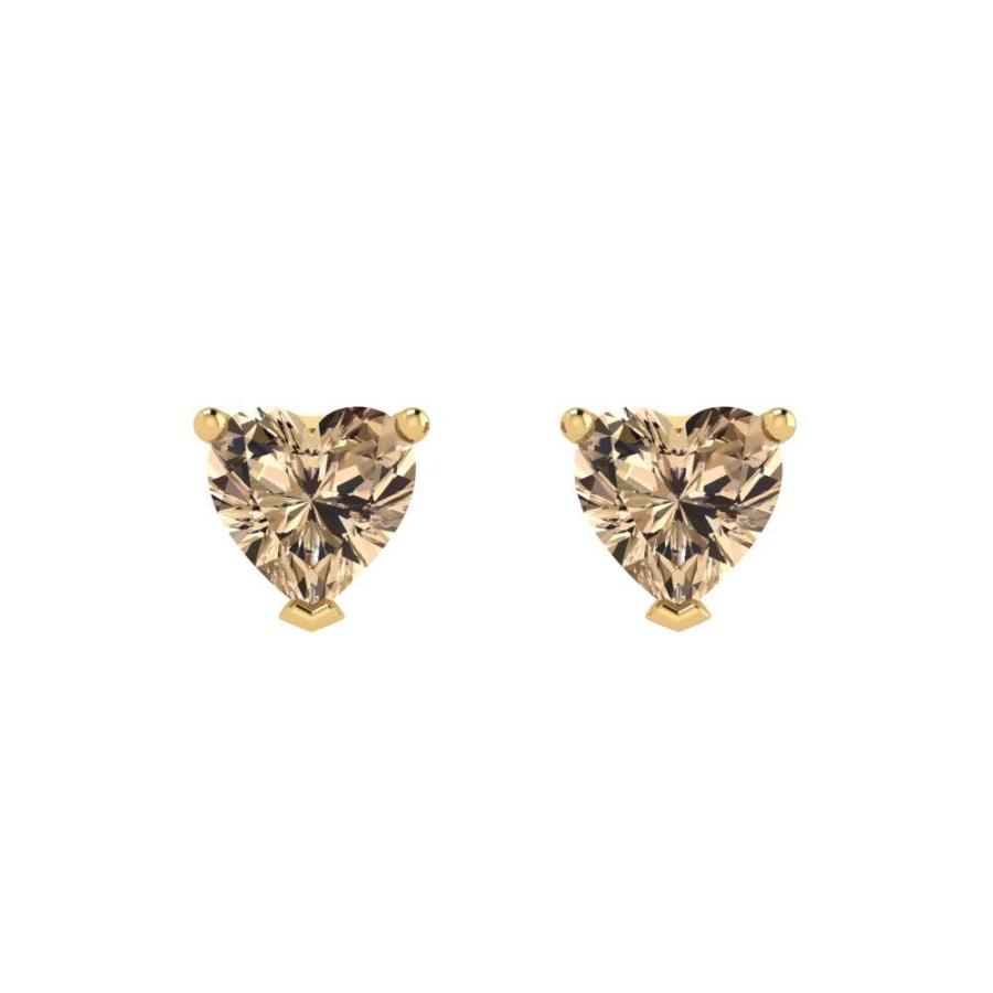 【並行輸入品】1.50 ct Heart Cut Solitaire Genuine Yellow Moissanite Pair of De_6