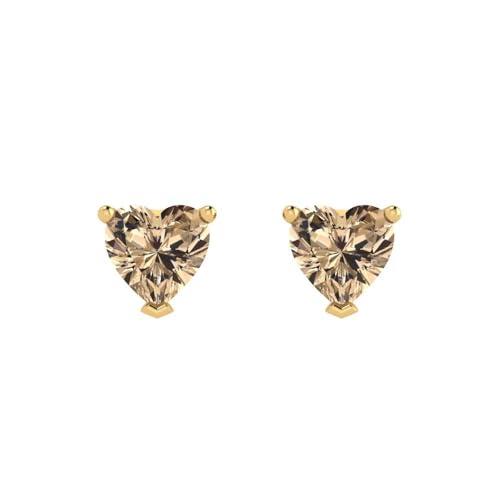 【並行輸入品】1.50 ct Heart Cut Solitaire Genuine Yellow Moissanite Pair of De_7