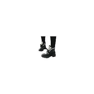 【並行輸入品】AIHOU Sandals Cowboy Boots for Women Pearl Lace Up Platform Bootの画像